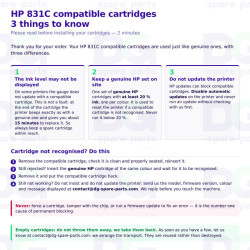 Tinta compatível HP Latex 831C 775 ml | DG Spare Parts