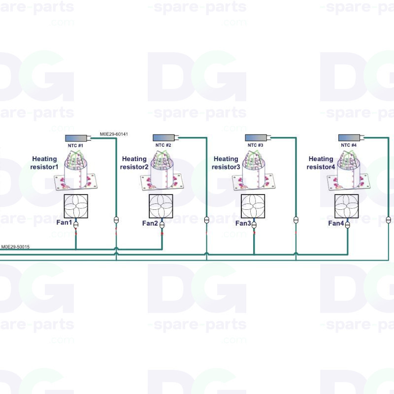 M0E29-50015 / M0E29-60141 HP Latex 560/570 — Conjunto de ventiladores e sondas de secagem