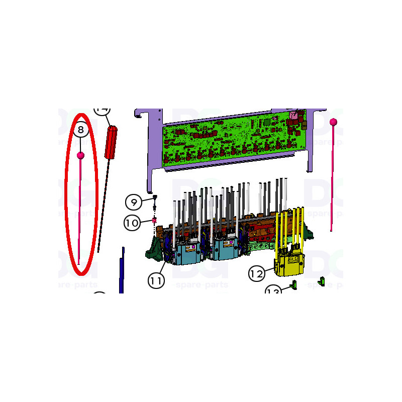 3010116230 - Rod Threaded with Ball Color Channel Support – pièce détachée Canon Océ®