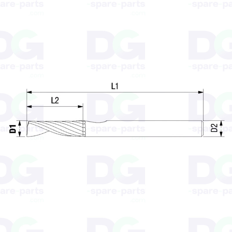 4013-0400A Diager-Fräser, Ø 4 mm, 1 Zahn, rechtsgängig